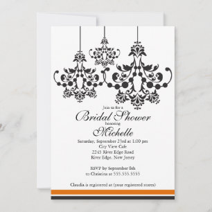 Elégant lustre nuptiale douche Invitation
