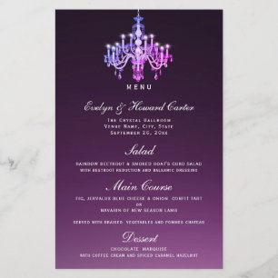 Élégant lustre vénitien Carte de menu