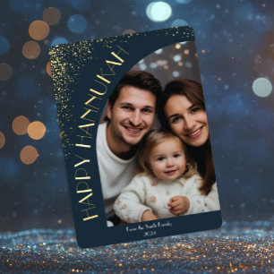 Élégant Luxe Joyeux Hanoukka   Carte de vœux moder