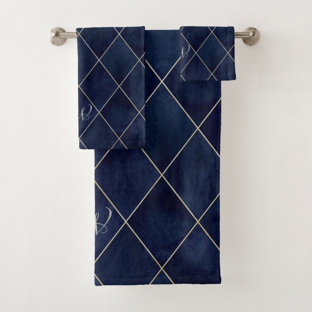 Élégant Luxueux Argyle Bleu Royal Beige Or (En situation)