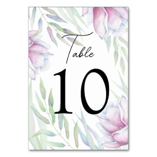 Elégant Magnolia Floral Carte Numéro de table