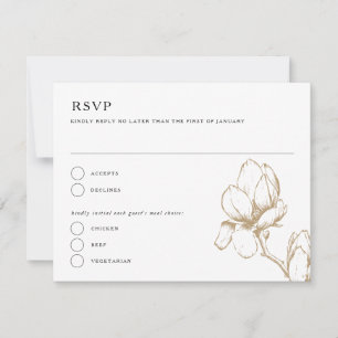Elégant Magnolia Graceful Bloom Wedding Carte RSVP