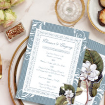 Elégant Magnolia Menus de mariage personnalisés