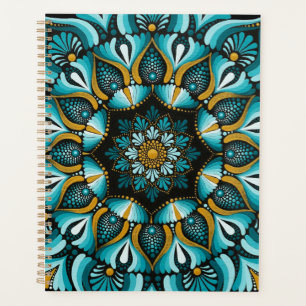 Elégant Mandala bleu Boho de géométrie sacrée