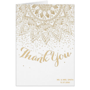 Elégant Mandala Confetti Design Or