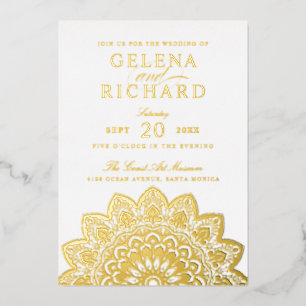 Elégant Mandala Mariage Foil Invitation