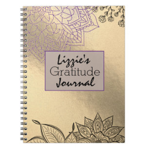 Elegant Mandala sur Gold Gratitude Journal