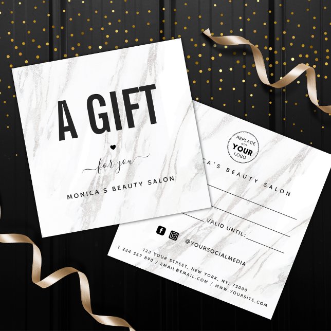 Elégant Marbre blanc Classy Salon de Beauté Logo C (Créateur téléchargé)