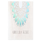 Élégant Marbre blanc floral turquoise Lotus Flower