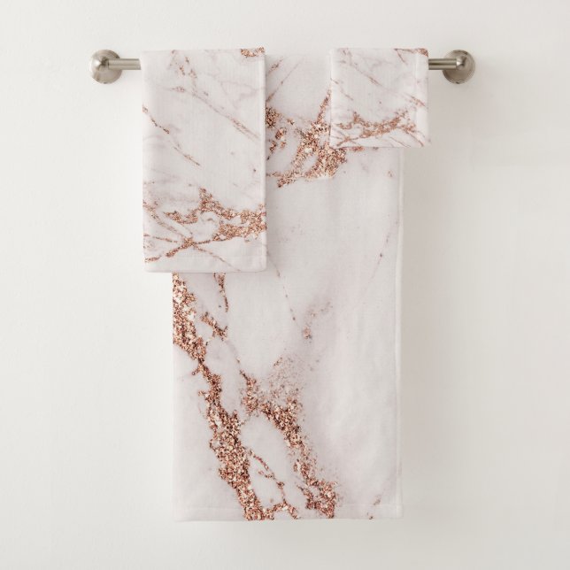 Élégant marbre blanc rose gris parties scintillant (En situation)