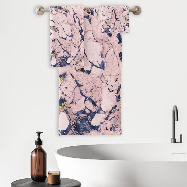 Elégant marbre d'or Blush Navy (Créateur téléchargé)