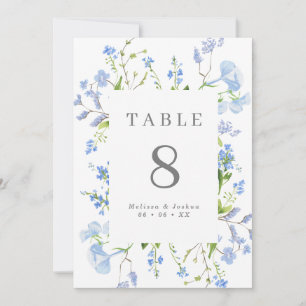 Élégant Mariage à cadre floral bleu clair (5x7)