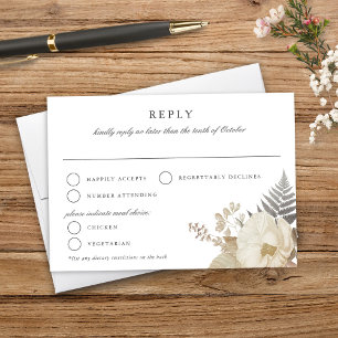 Elégant mariage blanc de la terre fleurie RSVP