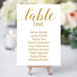 Elégant Mariage blanc or Sièges Cartes graphiques<br><div class="desc">Guidez vos invités à leur propre table avec ces élégantes cartes blanches en texte mariage couleur or. Personnalisez le numéro de table et le nom de l'invité.</div>