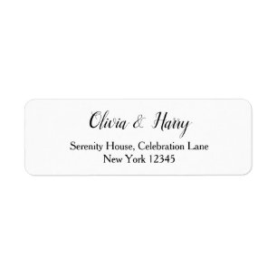 Élégant Mariage blanc simple Étiquettes d'adresse 