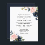 Elégant Mariage Blush de la Marine sur une invitat<br><div class="desc">Élégant Mariage Blush de la Marine sur une invitation budgétaire Une alternative moins chère qu'une invitation standard.</div>