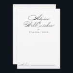 Elégant Mariage Bonne Voix Carte Conseil<br><div class="desc">Cette carte de conseil mariage élégante est parfaite pour un mariage rustique. Le design sobre et élégant est caractérisé par une typographie de script classique et sophistiquée en noir et blanc. Ces cartes sont parfaites pour un mariage, une douche nuptiale, un baby shower, une fête de remise de diplômes et...</div>