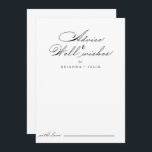 Elégant Mariage Bonne Voix Carte Conseil<br><div class="desc">Cette carte de conseil mariage élégante est parfaite pour un mariage rustique. Le design sobre et élégant est caractérisé par une typographie de script classique et sophistiquée en noir et blanc. Ces cartes sont parfaites pour un mariage, une douche nuptiale, un baby shower, une fête de remise de diplômes et...</div>