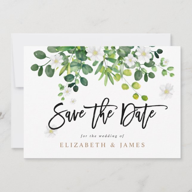 Élégant Mariage Campagnard Save The Date (Devant)