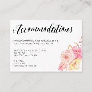 Elégant Mariage Cartes d'Hébergement Floral