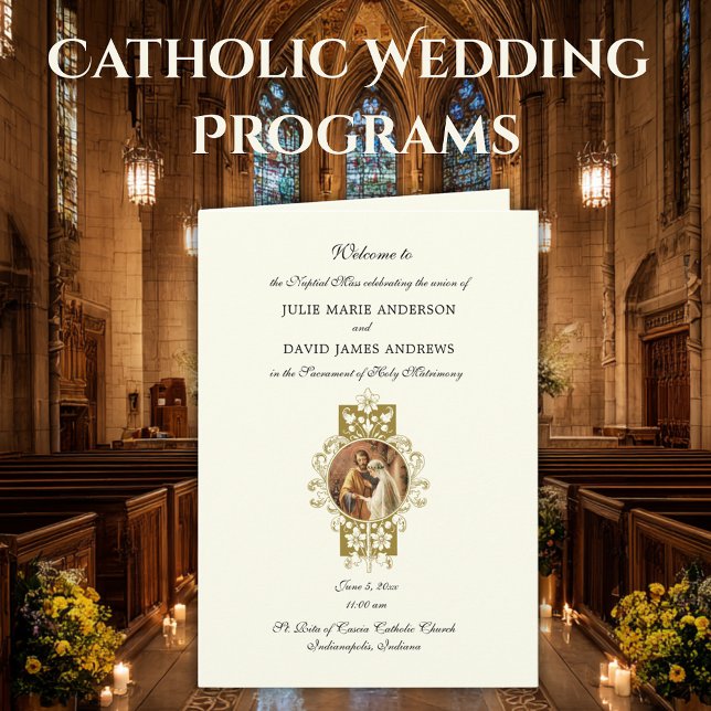 Élégant Mariage catholique Programme de Masse lati (Créateur téléchargé)