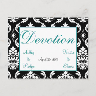 Élégant Mariage damassé Noms de table Cartes Dévot