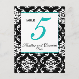 Elegant Mariage damassé Numéro de table Carte 1