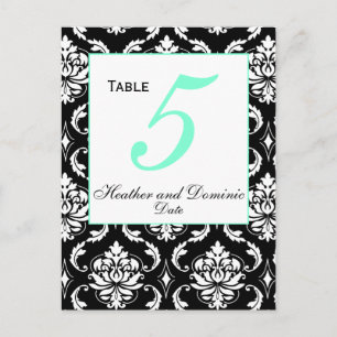 Elegant Mariage damassé Numéro de table Carte 2
