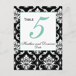 Elegant Mariage damassé Numéro de table Carte 4