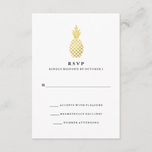 Elégant mariage d'ananas en or RSVP