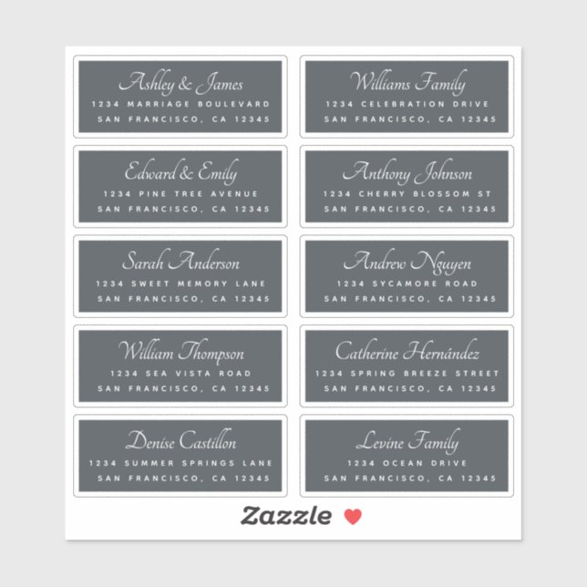 Élégant Mariage de calligraphie Étiquettes de adre (Feuille)