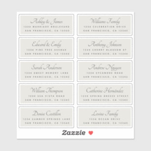 Élégant Mariage de calligraphie Étiquettes de adre