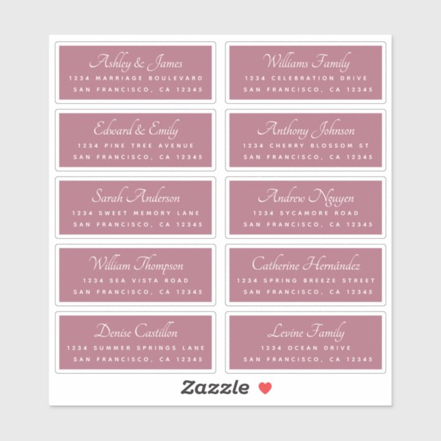 Élégant Mariage de calligraphie Étiquettes de adre (Feuille)