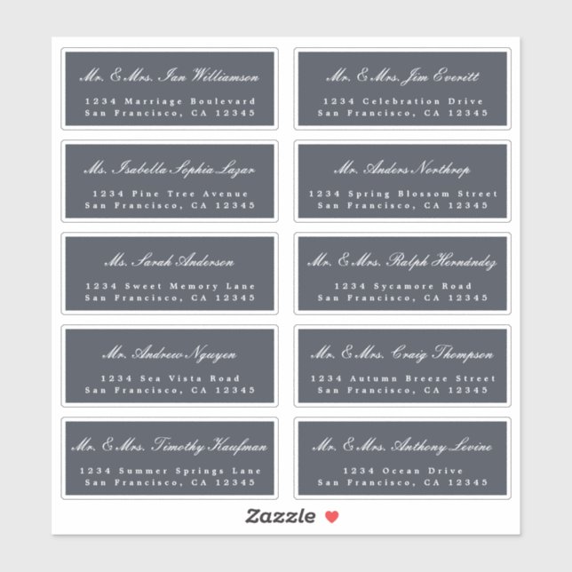 Élégant Mariage de calligraphie Étiquettes de adre (Feuille)