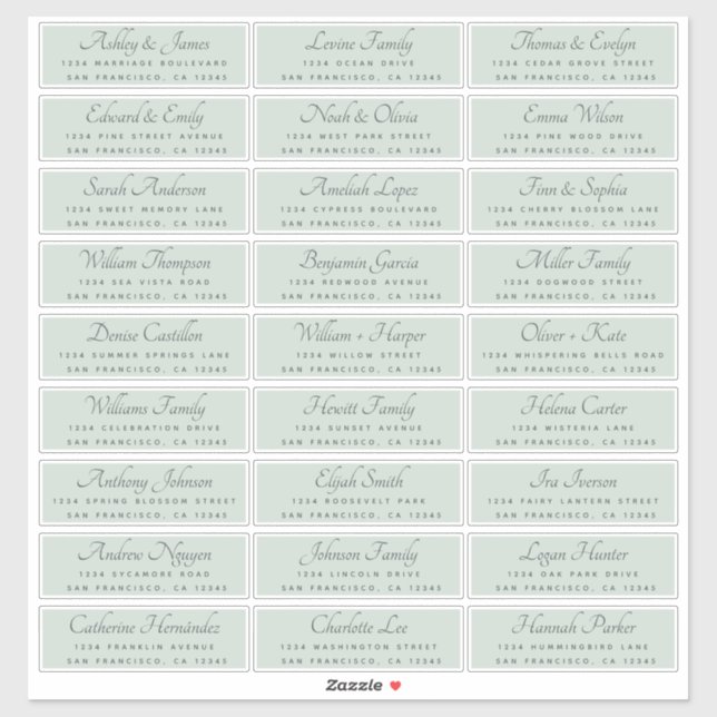 Élégant Mariage de calligraphie Étiquettes de adre (Feuille)