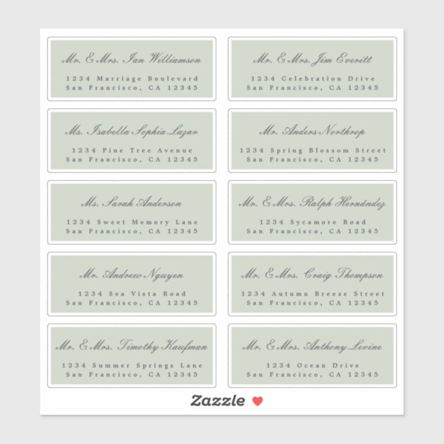 Élégant Mariage de calligraphie Étiquettes de adre (Feuille)