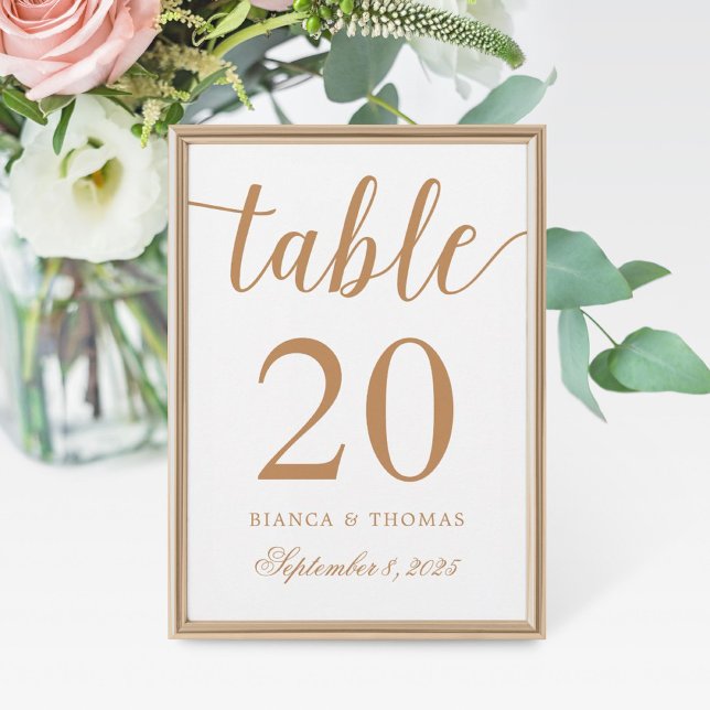 Élégant Mariage de calligraphie or Numéro de table (Créateur téléchargé)