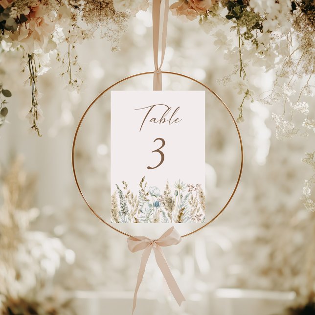 Elégant Mariage de feuillage aquarelle Numéro de t (Elegant Watercolor Foliage Wedding Table Number)