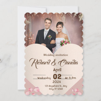 Elégant mariage de jardin floral - Invitation
