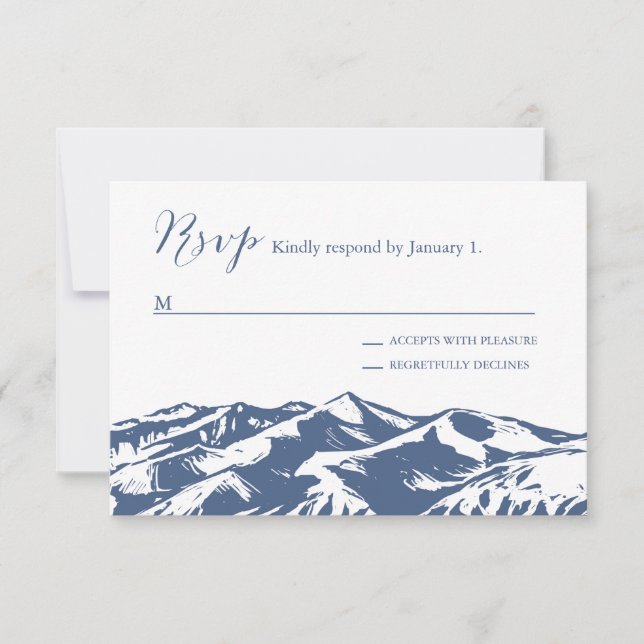 Elégant mariage de montagne RSVP (Devant)