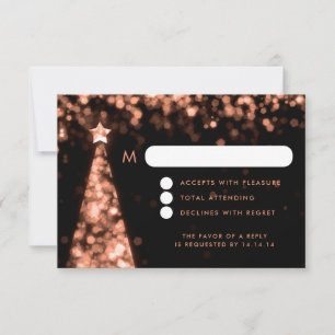 Elégant mariage de Noël Festif RSVP Rose Gold