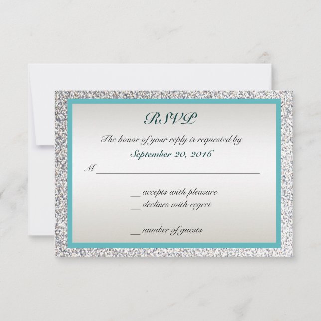 Elégant mariage de Parties scintillant RSVP (Devant)
