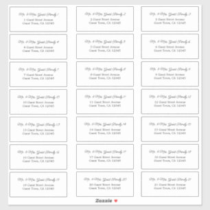 Élégant Mariage de script Étiquette de adresse inv