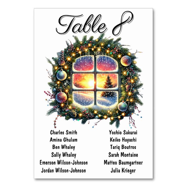 Elégant Mariage de table de Noël Sièges Cartes de  (Par défaut)