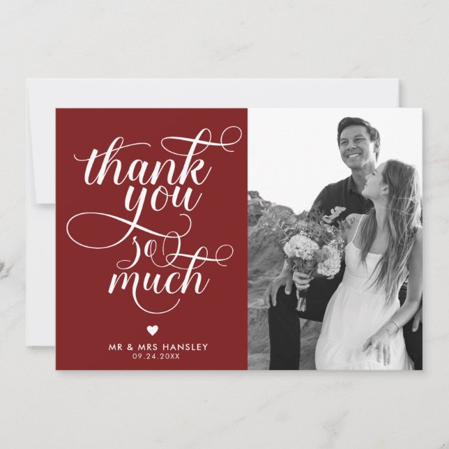 Elégant Mariage de typographie moderne Merci Carte (Devant)