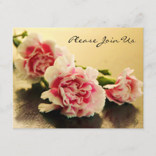 Élégant Mariage des oeillets roses Invitation Fian