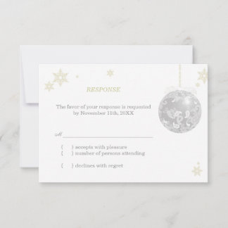 Elégant mariage d'hiver argent RSVP