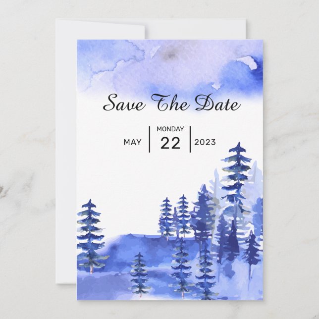 Elégant Mariage d'hiver Invitation carte Vector te (Dos)