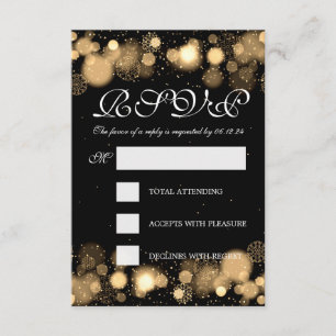 Élégant Mariage d'hiver RSVP Gold Lumières