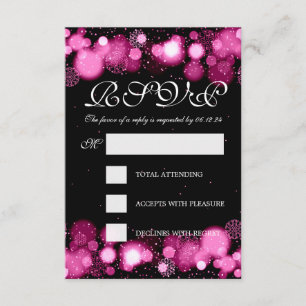 Élégant Mariage d'hiver RSVP lumières roses